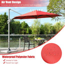 11ft Patio Offset Umbrella with 360° Rotation and Tilt System-Wine
