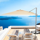 10x10 Feet Patio Offset Cantilever Umbrella with Aluminum 360° Rotation Tilt-Beige