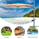 10x10 Feet Patio Offset Cantilever Umbrella with Aluminum 360° Rotation Tilt-Beige