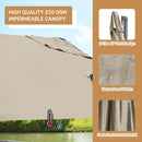 10x10 Feet Patio Offset Cantilever Umbrella with Aluminum 360° Rotation Tilt-Coffee