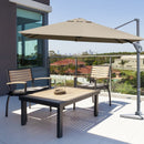 10x10 Feet Patio Offset Cantilever Umbrella with Aluminum 360° Rotation Tilt-Coffee