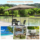 10x10 Feet Patio Offset Cantilever Umbrella with Aluminum 360° Rotation Tilt-Coffee