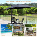 10x10 Feet Patio Offset Cantilever Umbrella with Aluminum 360° Rotation Tilt-Navy