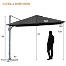 10x10 Feet Patio Offset Cantilever Umbrella with Aluminum 360° Rotation Tilt-Gray