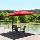 10x10 Feet Patio Offset Cantilever Umbrella with Aluminum 360° Rotation Tilt-Wine