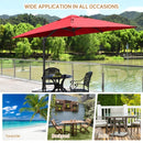 10x10 Feet Patio Offset Cantilever Umbrella with Aluminum 360° Rotation Tilt-Wine