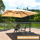 10x13ft Rectangular Cantilever Umbrella with 360° Rotation Function-Beige