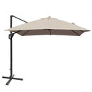 10x13ft Rectangular Cantilever Umbrella with 360° Rotation Function-Coffee