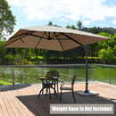 10x13ft Rectangular Cantilever Umbrella with 360° Rotation Function-Coffee