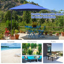 10x13ft Rectangular Cantilever Umbrella with 360° Rotation Function-Navy