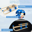 Folding Snowsled Portable Steering Slider with Pulling Rope and Metal Rail