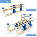 Folding Snowsled Portable Steering Slider with Pulling Rope and Metal Rail