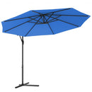 10' Patio Outdoor Sunshade Hanging Umbrella without Weight Base-Blue