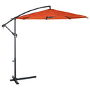10' Patio Outdoor Sunshade Hanging Umbrella without Weight Base-Orange