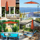 10' Patio Outdoor Sunshade Hanging Umbrella without Weight Base-Orange