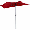9Ft Patio Bistro Half Round Umbrella -Wine
