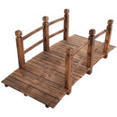 5' Wooden Garden Bridge Arc Stained Finish Footbridge Decorative