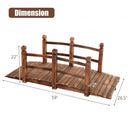 5' Wooden Garden Bridge Arc Stained Finish Footbridge Decorative