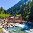 5' Wooden Garden Bridge Arc Stained Finish Footbridge Decorative