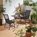 4-Pack Patio Folding Chairs Portable for Outdoor Camping-Black