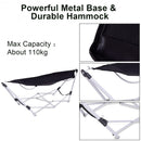Portable Folding Steel Frame Hammock with Bag-Black