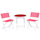 3 Pieces Patio Folding Bistro Set for Balcony or Outdoor Space-Red
