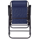 Outdoor Patio Headrest Folding Zero Gravity Rocking Chair-Blue