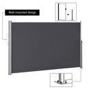 118.5" x 63" Patio Retractable Folding Side Awning Screen Privacy Divider