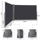 237" x 63" Patio Retractable Double Folding Side Awning Screen Divider