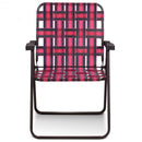 6 pcs Folding Beach Chair Camping Lawn Webbing Chair-Red