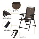 4 pcs Folding Sling Chairs with Steel Armrest and Adjustable Back