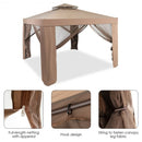 Canopy and Garden Structures Gazebo with Netting for Outdoors-Coffee