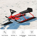 Snow Sled with Steering Wheel and Double Brakes Pull Rope Slider