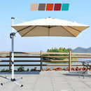 10 ft 360 Degree Tilt Aluminum Square Patio Offset Cantilever Umbrella without Weight Base