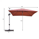 10 ft 360 Degree Tilt Aluminum Square Patio Offset Cantilever Umbrella without Weight Base