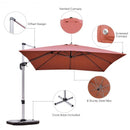 10 ft 360 Degree Tilt Aluminum Square Patio Offset Cantilever Umbrella without Weight Base