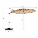 11' Patio Offset Cantilever Umbrella 360° Rotation Aluminum Tilt-Beige