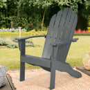 Wooden Outdoor Lounge Chair with Ergonomic Design for Yard and Garden-Gray