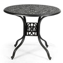 36" Cast Aluminum Round Patio Dining Table with Umbrella Hole