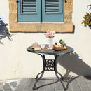 36" Cast Aluminum Round Patio Dining Table with Umbrella Hole