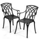 2 Pcs Durable Aluminum Dining Chairs  Set with Armrest