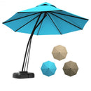 11 Feet Outdoor Cantilever Hanging Umbrella with Base and Wheels-Turquoise
