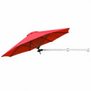 8ft Wall-Mounted Telescopic Folding Tilt Aluminum Sun Shade Umbrella-Burgundy