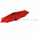 8ft Wall-Mounted Telescopic Folding Tilt Aluminum Sun Shade Umbrella-Burgundy