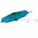 8ft Wall-Mounted Telescopic Folding Tilt Aluminum Sun Shade Umbrella-Blue