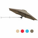 8ft Wall-Mounted Telescopic Folding Tilt Aluminum Sun Shade Umbrella-Tan