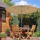 9' Patio Outdoor Market Umbrella with Aluminum Pole without Weight Base-Beige