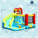 6 in 1 Inflatable Bounce House with Climbing Wall and Basketball Hoop without Blower
