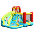 6 in 1 Inflatable Bounce House with Climbing Wall and Basketball Hoop without Blower