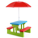 Kids Picnic Folding Table and Bench with Umbrella